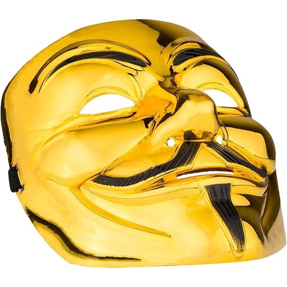 Guy Fawkes Mask Adult White V for Vendetta Anonymous Halloween Hacker Costume - Picture 3 of 7